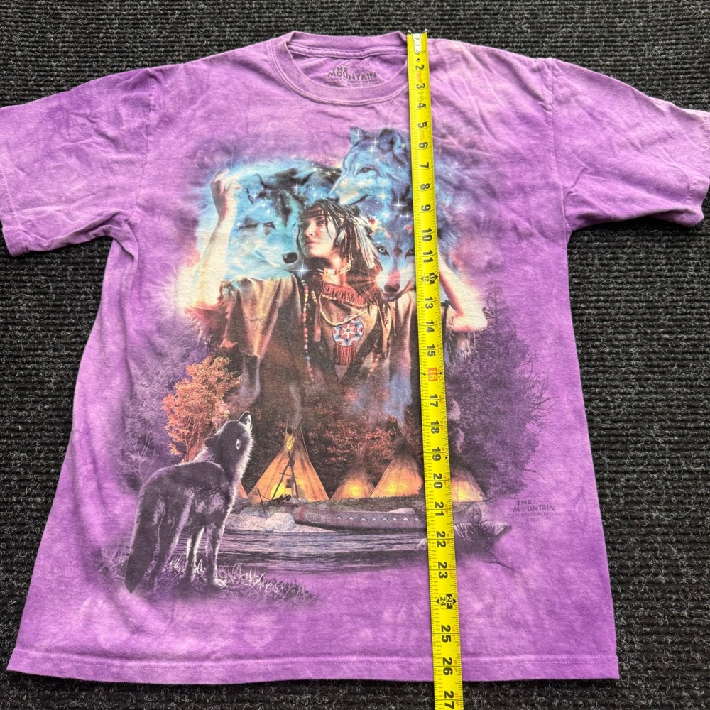 The Mountain Purple Tie Dye Wolf Native American Spirit T-Shirt Mens Medium 2008 - Picture 3 of 13